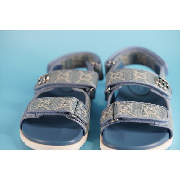 Gucci Moritz GG Open Toe Logo Dad Sandals SZ 36 NIB Denim $720 - Picture 10 of 12